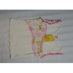 tee-shirt blanc broderie rose