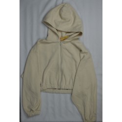 pull beige à capuche