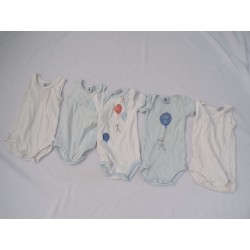 Lot 5 bodies blanc et bleu