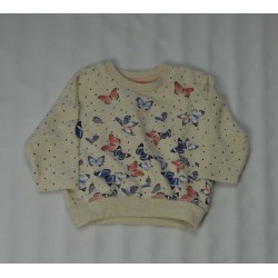 Sweat blanc papillon
