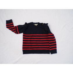 Pull marin bleu et rouge
