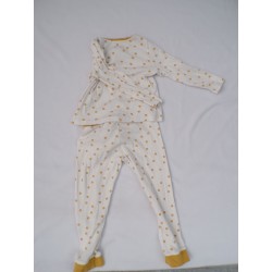 Pyjama jaune et blanc fleurs