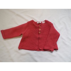 gilet rose 3 boutons en cœur