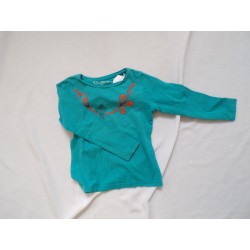 Tee-shirt bleu noeud orange