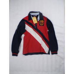 POLO ROUGE BLEU ET BLANC