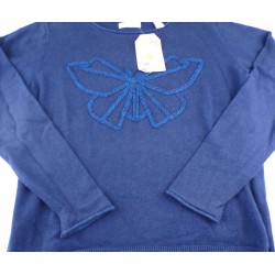Pull bleu papillon