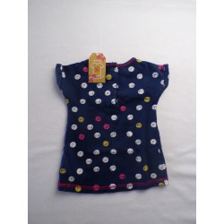 Robe bleu marine à pois
